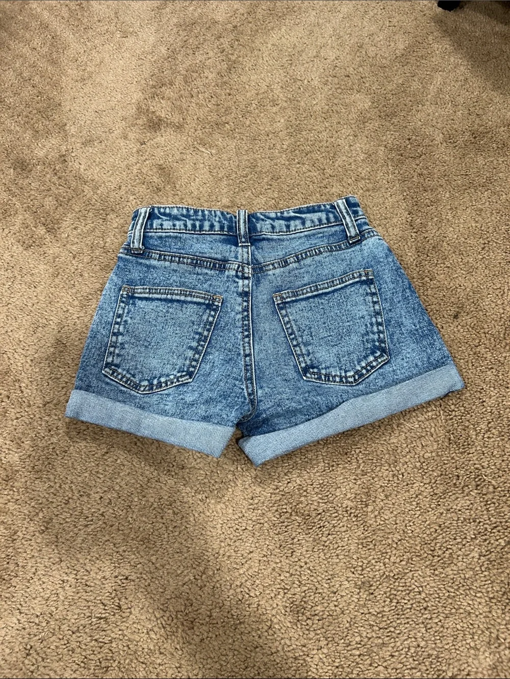 Girls' Rolled-Hem Denim Shorts in Blue